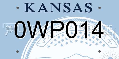 0WP014 Kansas License Plate