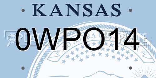 0WPO14 Kansas License Plate