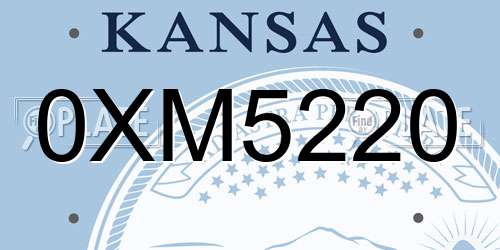0XM5220 Kansas License Plate