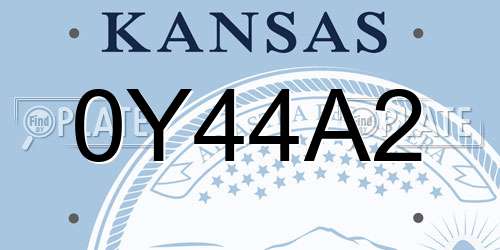 0Y44A2 Kansas License Plate