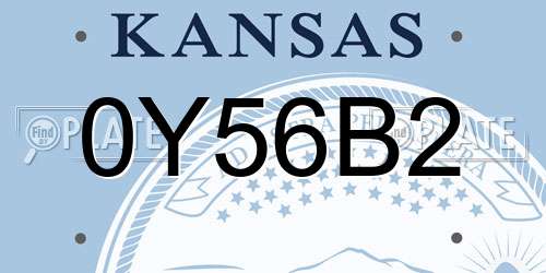 0Y56B2 Kansas License Plate