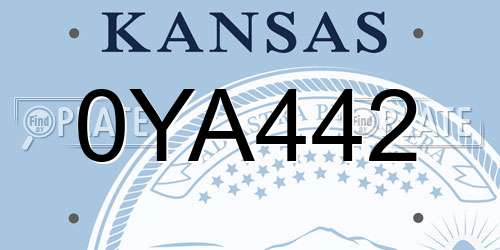 0YA442 Kansas License Plate