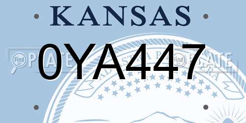 0YA447 Kansas License Plate