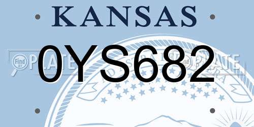 0YS682 Kansas License Plate