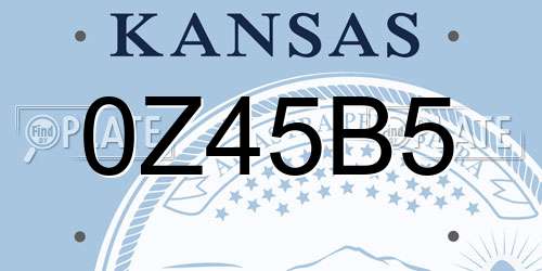 0Z45B5 Kansas License Plate