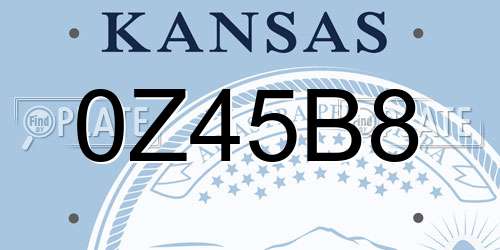 0Z45B8 Kansas License Plate