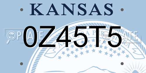 0Z45T5 Kansas License Plate