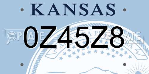 0Z45Z8 Kansas License Plate