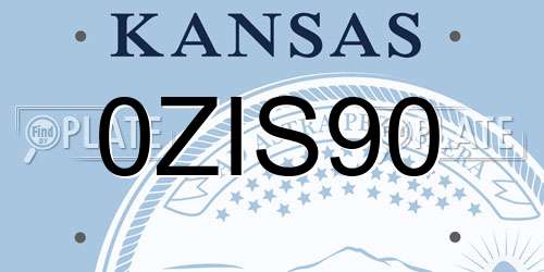 0ZIS90 Kansas License Plate