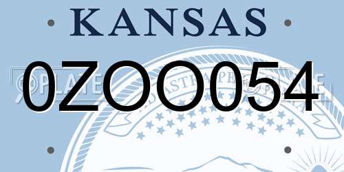 0ZOO054 Kansas License Plate