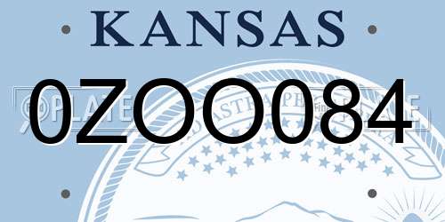0ZOO084 Kansas License Plate