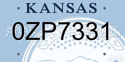 0ZP7331 Kansas License Plate