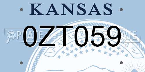 0ZT059 Kansas License Plate