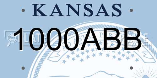 1000ABB Kansas License Plate