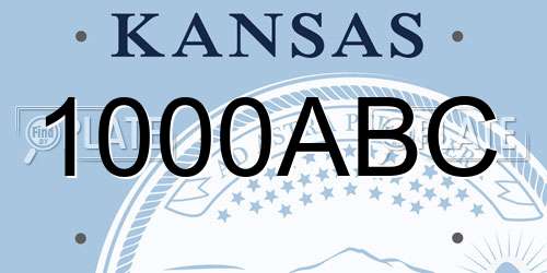 1000ABC Kansas License Plate