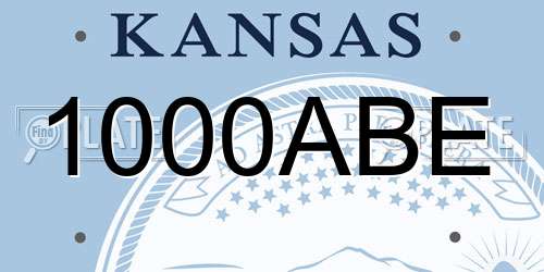 1000ABE Kansas License Plate