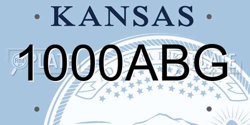 1000ABG Kansas License Plate