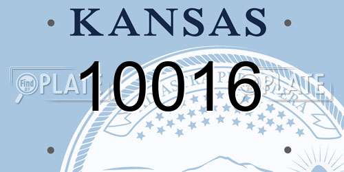 10016 Kansas License Plate