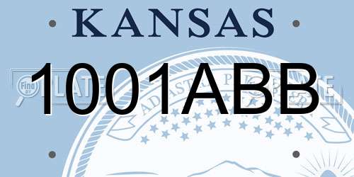 1001ABB Kansas License Plate