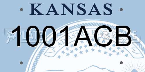 1001ACB Kansas License Plate