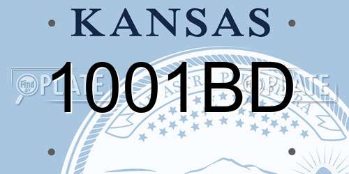 1001BD Kansas License Plate