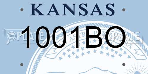 1001BO Kansas License Plate