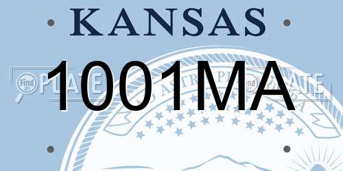 1001MA Kansas License Plate