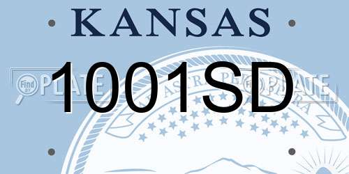 1001SD Kansas License Plate