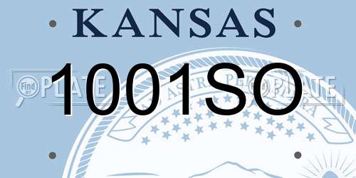 1001SO Kansas License Plate