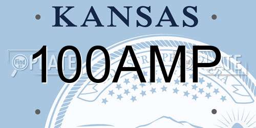 100AMP Kansas License Plate