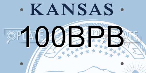 100BPB Kansas License Plate