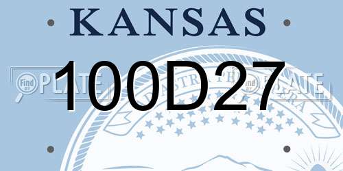 100D27 Kansas License Plate