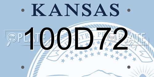 100D72 Kansas License Plate