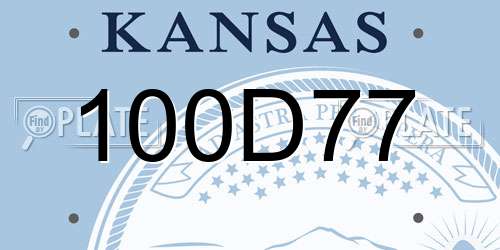 100D77 Kansas License Plate