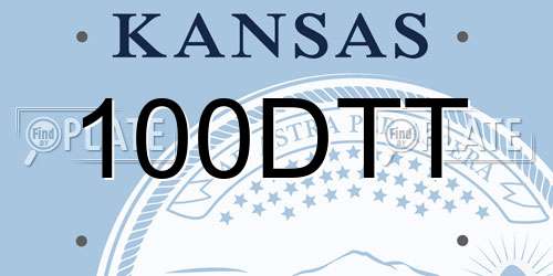 100DTT Kansas License Plate