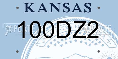 100DZ2 Kansas License Plate