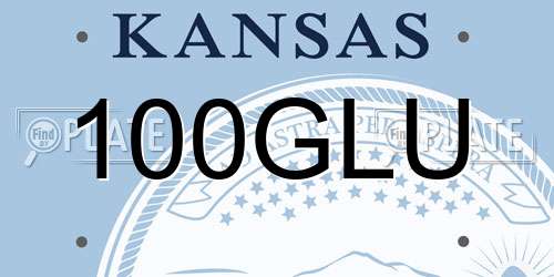 100GLU Kansas License Plate