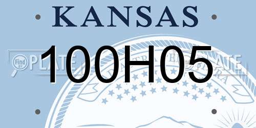 100H05 Kansas License Plate