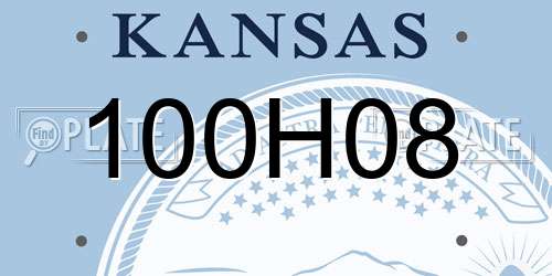 100H08 Kansas License Plate