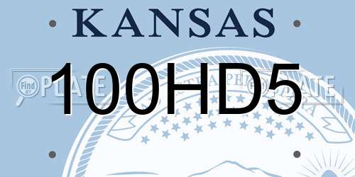 100HD5 Kansas License Plate
