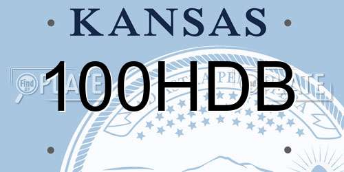 100HDB Kansas License Plate