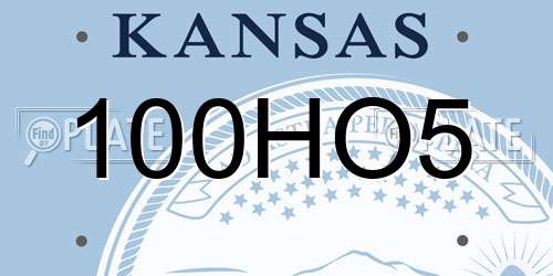 100HO5 Kansas License Plate