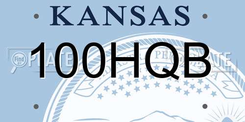 100HQB Kansas License Plate