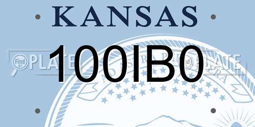 100IB0 Kansas License Plate