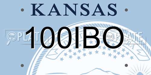 100IBO Kansas License Plate
