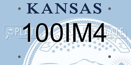 100IM4 Kansas License Plate