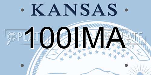 100IMA Kansas License Plate