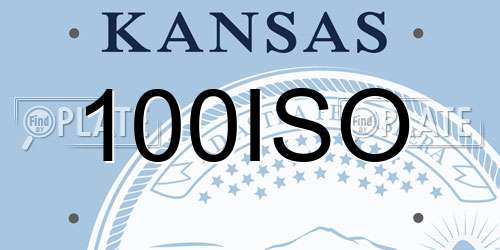 100ISO Kansas License Plate