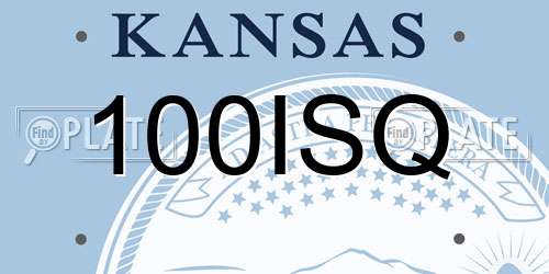 100ISQ Kansas License Plate