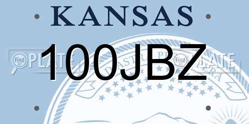 100JBZ Kansas License Plate